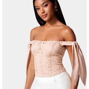 bebe Blush Lace Off-Shoulder Blouse